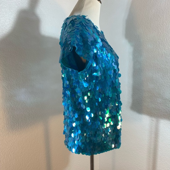 L’Eau Vive Turquoise Pailette Top - Picture 4 of 6